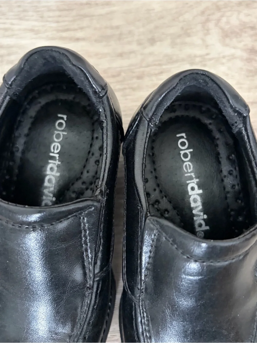 Robert David Boys Dress Shoes Loafers Size 6W Slip-on Black Formal Youth Wedding